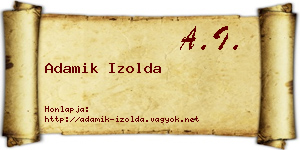 Adamik Izolda névjegykártya